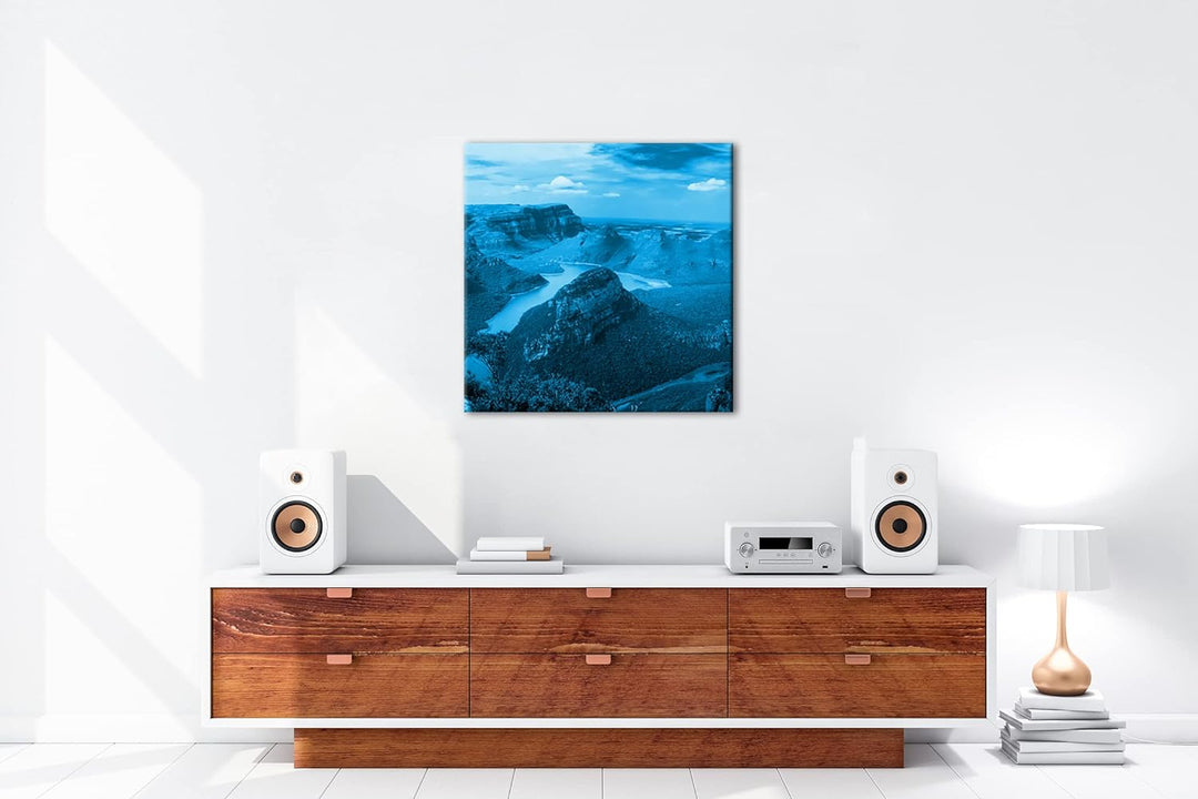 deyoli Traumhafter Küstenlandschaft in Afrika Format: 70x70 Effekt: Monocrome Blau als Leinwand, Mot