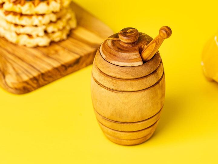SOLTAKO Olivenholz Honigtopf/Honigbehälter Honey