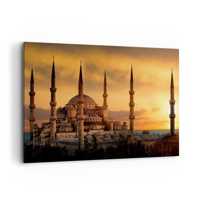 Bilder auf Leinwand 100x70cm Leinwandbild Sonnenuntergang istanbul türkei reise Gross Wanddeko Bild