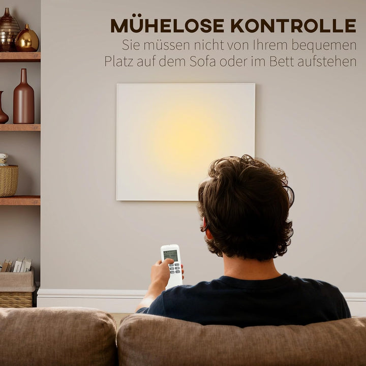 HOMCOM Infrarotheizung 400W mit einstellbarer Thermostat Wandmontage 2-4 Min auf Betriebstemperatur