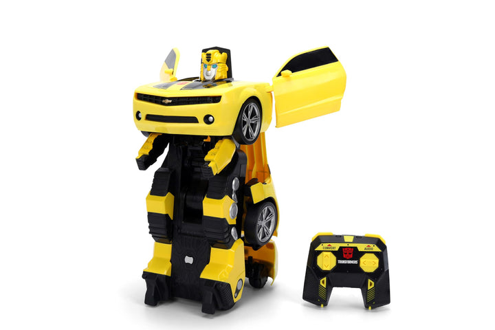 Jada Toys Transformers RC Converting Bumblebee (28 cm) - Ferngesteuerter Auto-Roboter mit Transforma