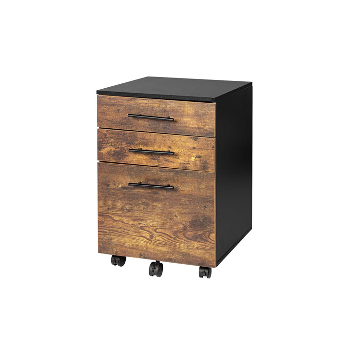 Relaxdays Rollcontainer, 3 Schubladen, Hängeregister, HxBxT: 57,5 x 40 x 40 cm, Aktenschrank auf Rol