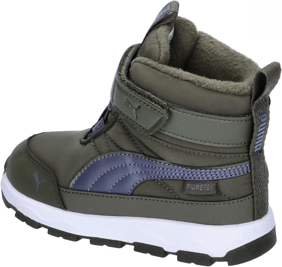 PUMA Unisex Kinder Evolve Boot Puretex Ac+psHigh Boot 26 EU Dark Olive Galactic Gray Puma White, 26