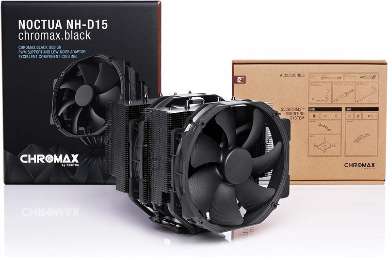 Noctua NH-D15 chromax.black, Dual-Tower CPU Kühler (140mm, Schwarz)