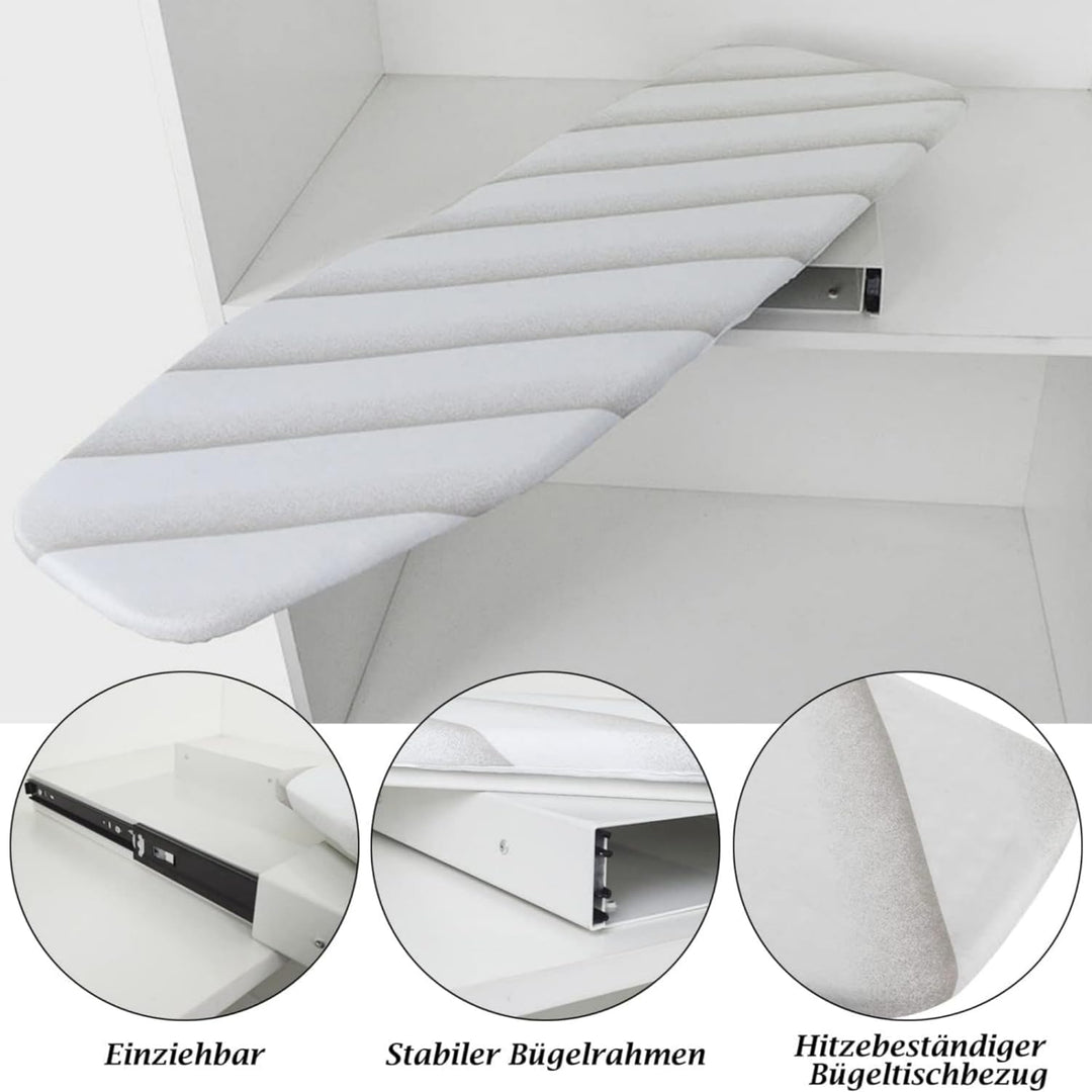 Mosegor Ausziehbares Bügelbrett für Möbel Klappbares Tischbügelbrett Verstecktes Bügelbrett für den