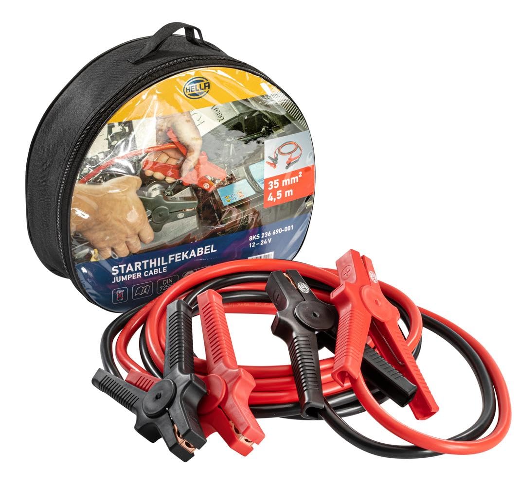 HELLA - Starthilfekabel - 12/24V - 480A - Kabel: 4.5m - ohne Überspannungsschutz - 8KS 236 690-001 L