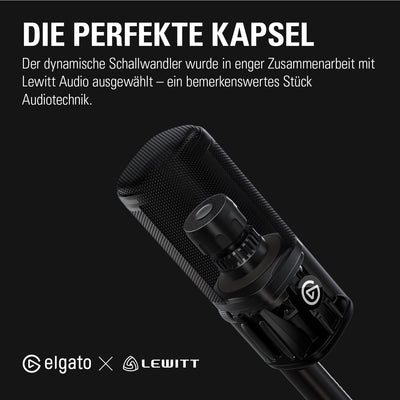 Elgato Wave DX – Dynamisches XLR-Mikro, nierenförmige Richtcharakteristik, unterdrückt Hintergrundge