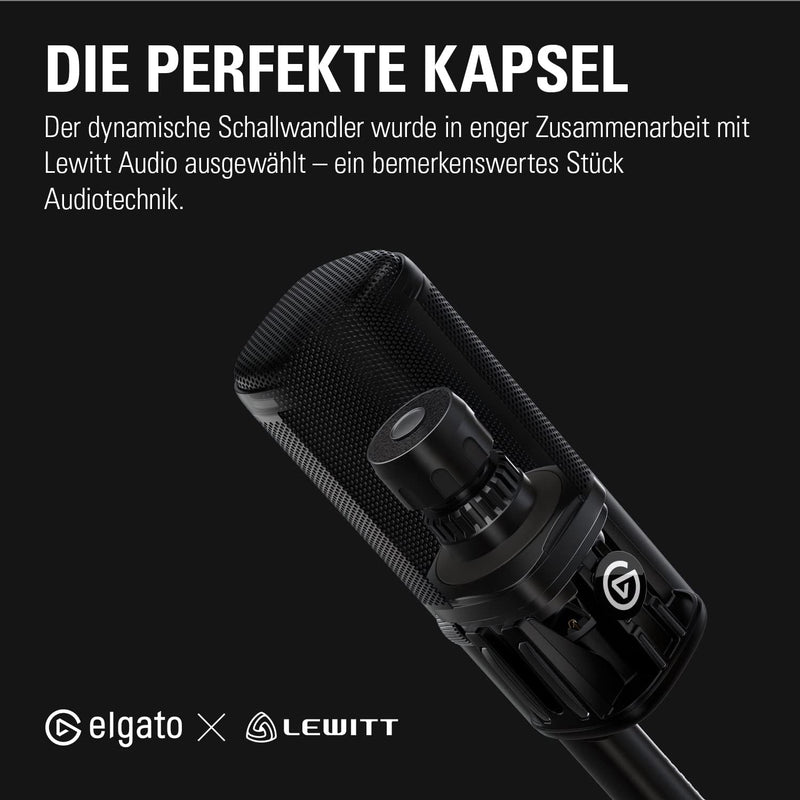Elgato Wave DX – Dynamisches XLR-Mikro, nierenförmige Richtcharakteristik, unterdrückt Hintergrundge