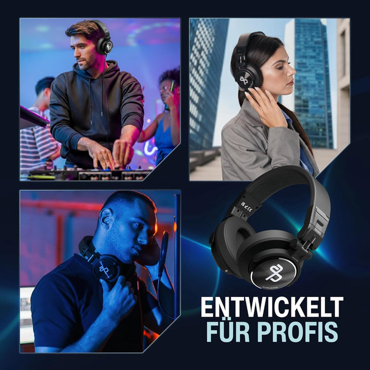 audio pirates - John DJ - Over-Ear Kopfhörer – Kopfhörer Klinkenstecker mit Case, DJ-Sound, 3m Kabel