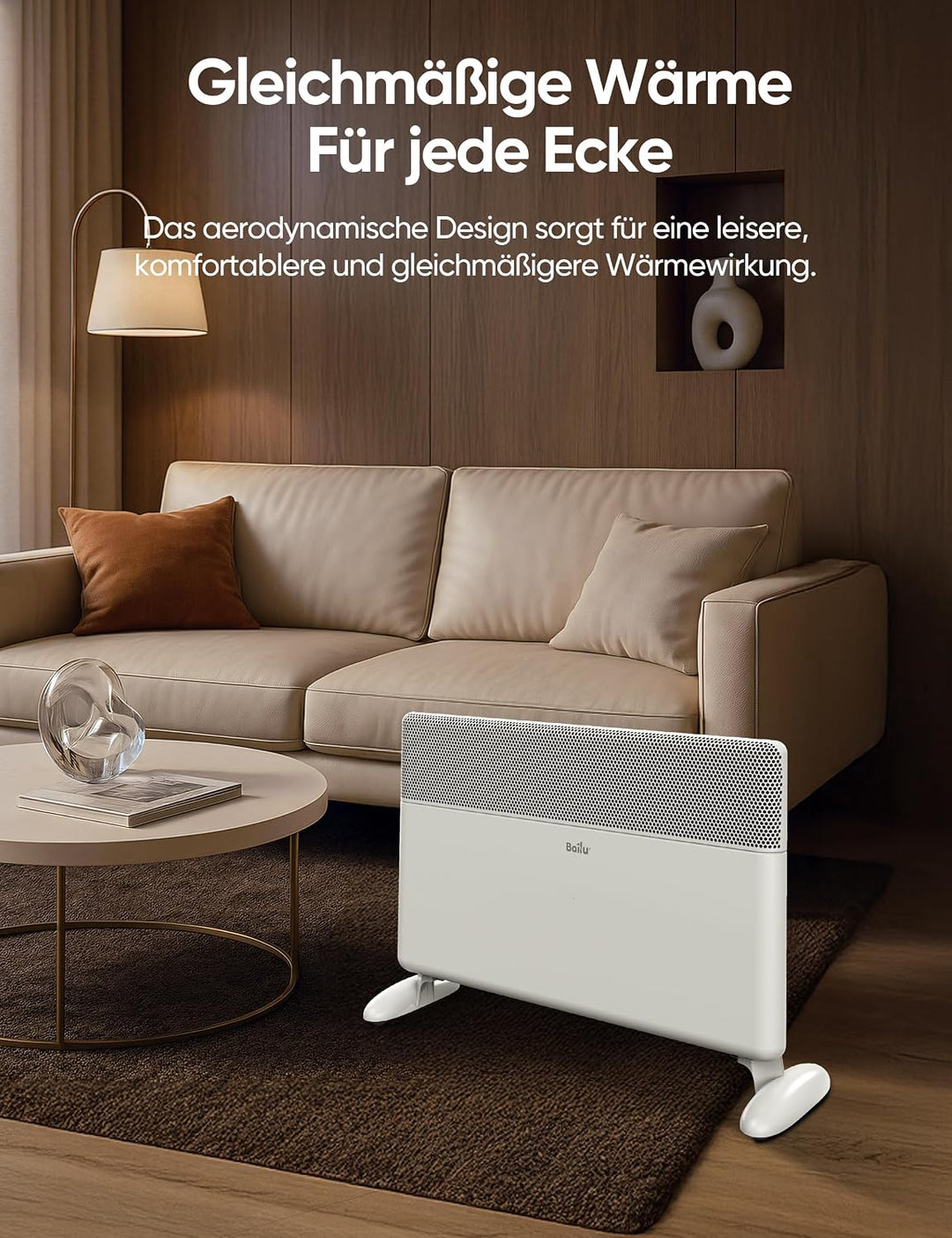 Ballu Infrarotheizung Standgerät &amp; Wandmontage 2000W, Elektrische Heizung Energiesparend mit Smart T