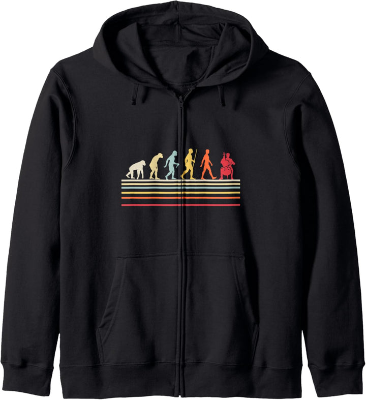 Retro Evolution Cellospieler Geschenk Musiker Musik Cello Kapuzenjacke