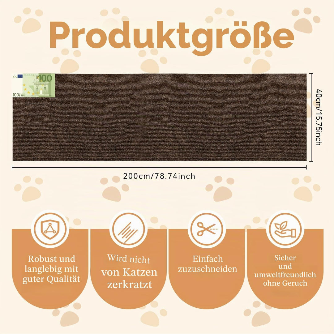 Kratzschutz Sofa Katze, Kratzmatte Selbstklebend für Sofa & Wand, Katzen Kratzbrett, Trimmbarer Schu