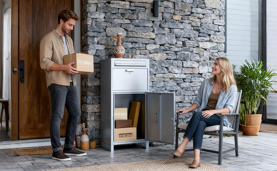 Briefkasten Paketbox für den Aussenbereich, extra grosse Paketboxen mit sicherer Lagerung, wasserdic