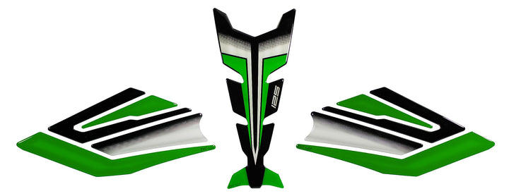 Tankpad Seitentank Pad Grün Lackschutz kompatibel für Kawasaki Z125 X850049 Spar-Set - 1, Spar-Set -