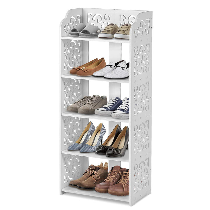 Ejoyous Schuhregal 5 Ebenen, Schuhablage Schmal Schuhschrank Schuhständer Platzsparend Stehregal Sho