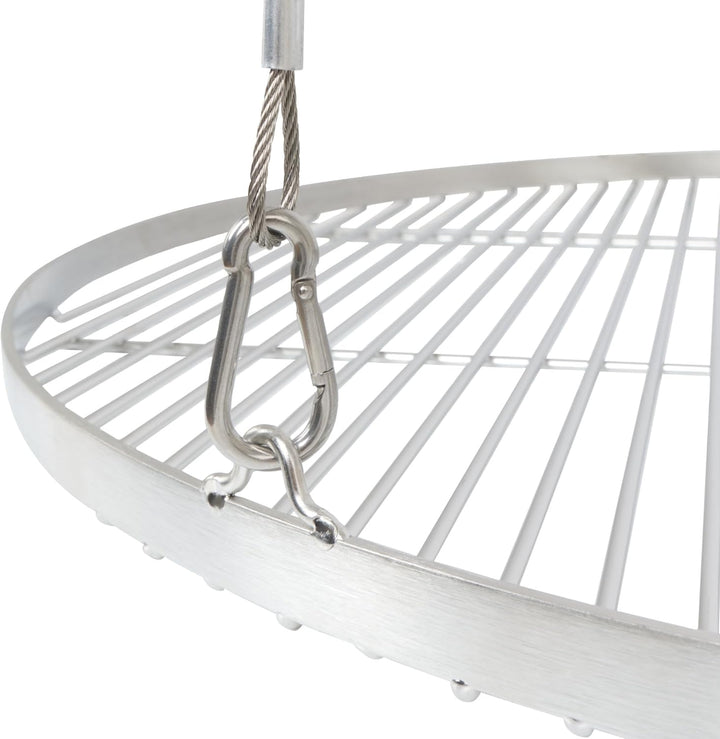 BBQ-Toro Edelstahl Grillrost Rund | Ø 50 cm | Grillgitter mit Seilaufhängung, Hängerost für Schwenkg