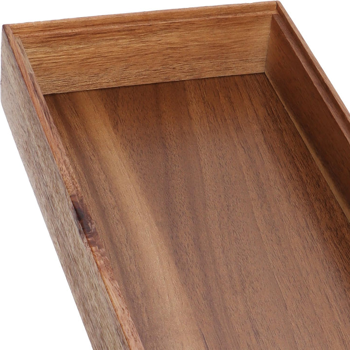com-four® 2X Schubladen-Organizer aus Akazienholz 37,5 x 15 x 5 cm Akazie - 2 Stück - 37,5cm, Akazie