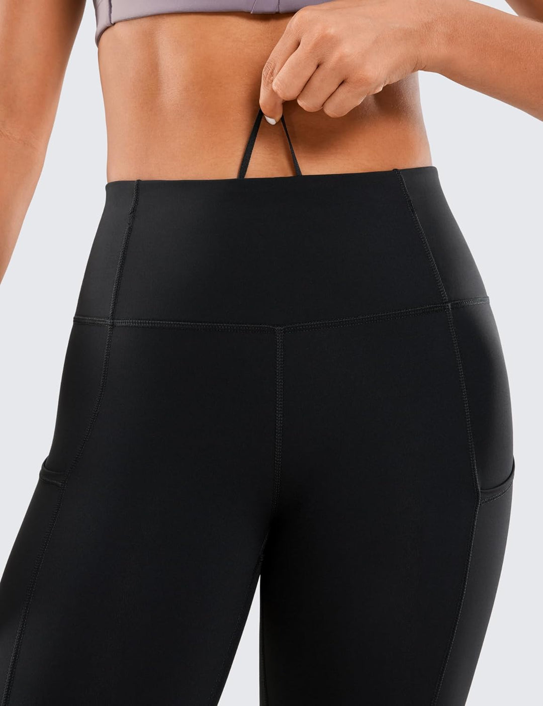 CRZ YOGA Damen Naked Feeling Sport Leggings mit Taschen High Waist Sporthose Gym Blickdicht Yogahose