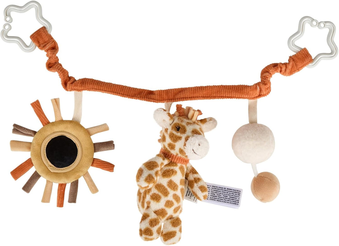 Sterntaler Kinderwagenkette Giraffe Kaya – Babyspielzeug mit Spiegel & Rassel – Elastisches Band & S