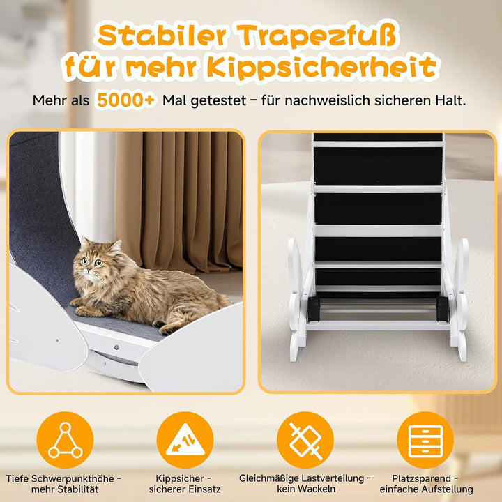 GTPLAYER Katzenlaufrad, laufrad Katze, Extra grosser 100 cm, ultraleises Laufrad mit Abnehmbarer Tep