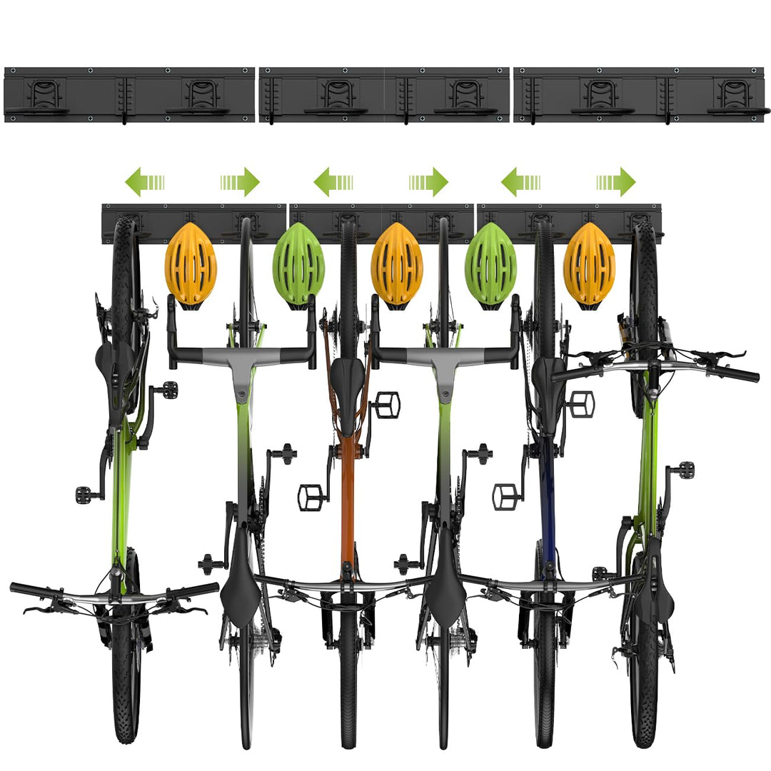 Housolution Fahrrad Wandhalterung 48 Zoll für 6 Fahrräder+5 Helme bis zu 500 Pfund, Stahl Fahrradhak