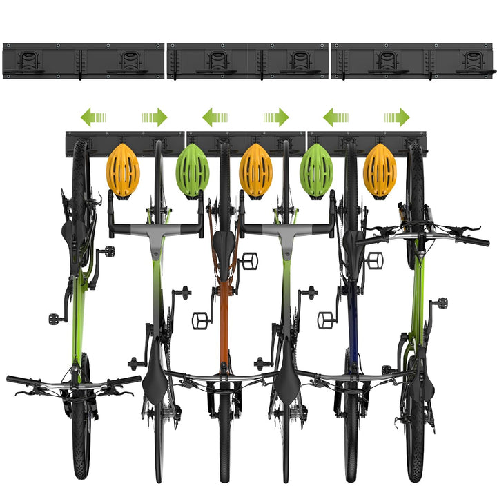 Housolution Fahrrad Wandhalterung 48 Zoll für 6 Fahrräder+5 Helme bis zu 500 Pfund, Stahl Fahrradhak