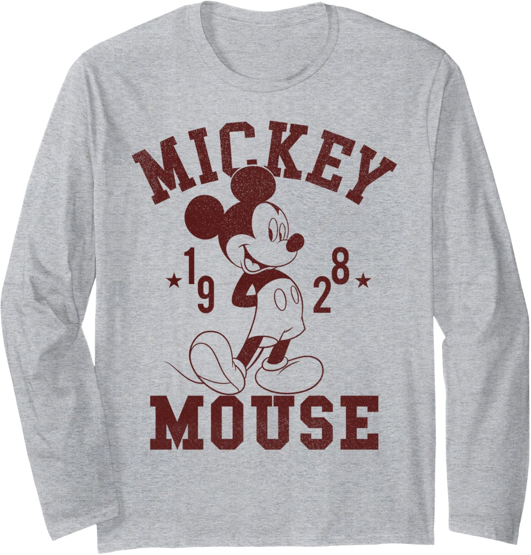 Mickey Mouse 1928 Maroon Portrait Langarmshirt