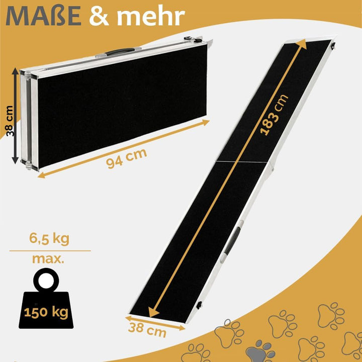 Petigi Auswahl Hunderampe für Auto, Aluminium, Hunde Rampe, Hundetreppe, SUV, rutschfest, Belastbark