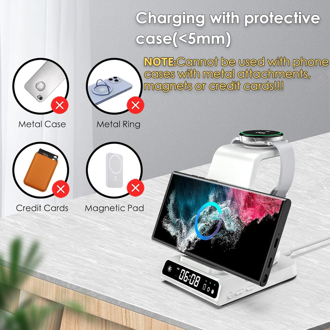 leQuiven Induktive Ladestation für Samsung, 3 in 1 Kabelloses Ladestation für Galaxy Z Fold 5/Z Flip