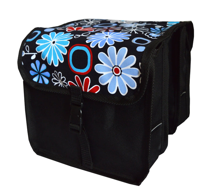 Beluko FAHRRADTASCHE Kinder Satteltasche Gepäckträgetasche Doppel 2 x 5l (2. Mini - Blumen)