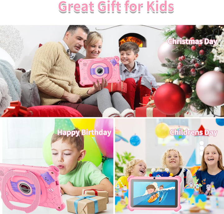 zcobro , Tablet für Kinder mit Hülle, Android Kindertablet 2GB RAM+32GB ROM+256GB Erweiterbar, Wi-Fi