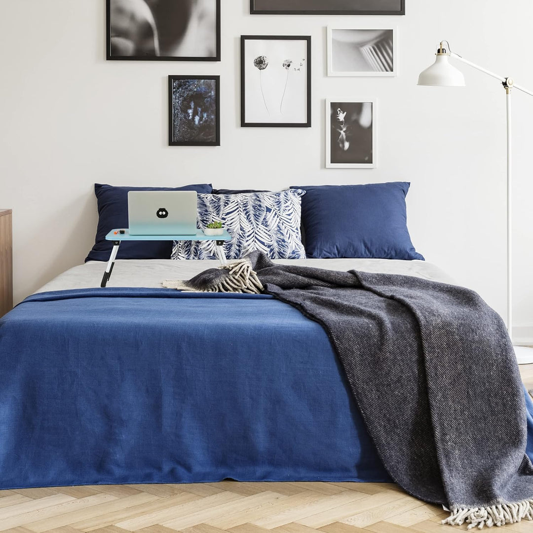 Relaxdays Laptoptisch für Bett & Couch, HBT: 26 x 63 x 40 cm, klappbarer Betttisch, MDF, Eisen, Note