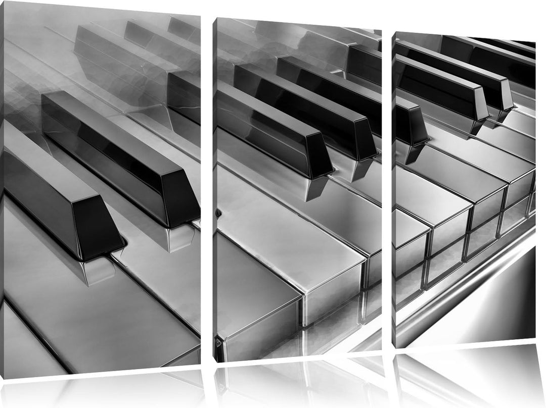 Pixxprint Piano Klaviertasten als Leinwandbild/Grösse: 3 Teilig (120x80) cm/Wandbild/Kunstdruck/fert