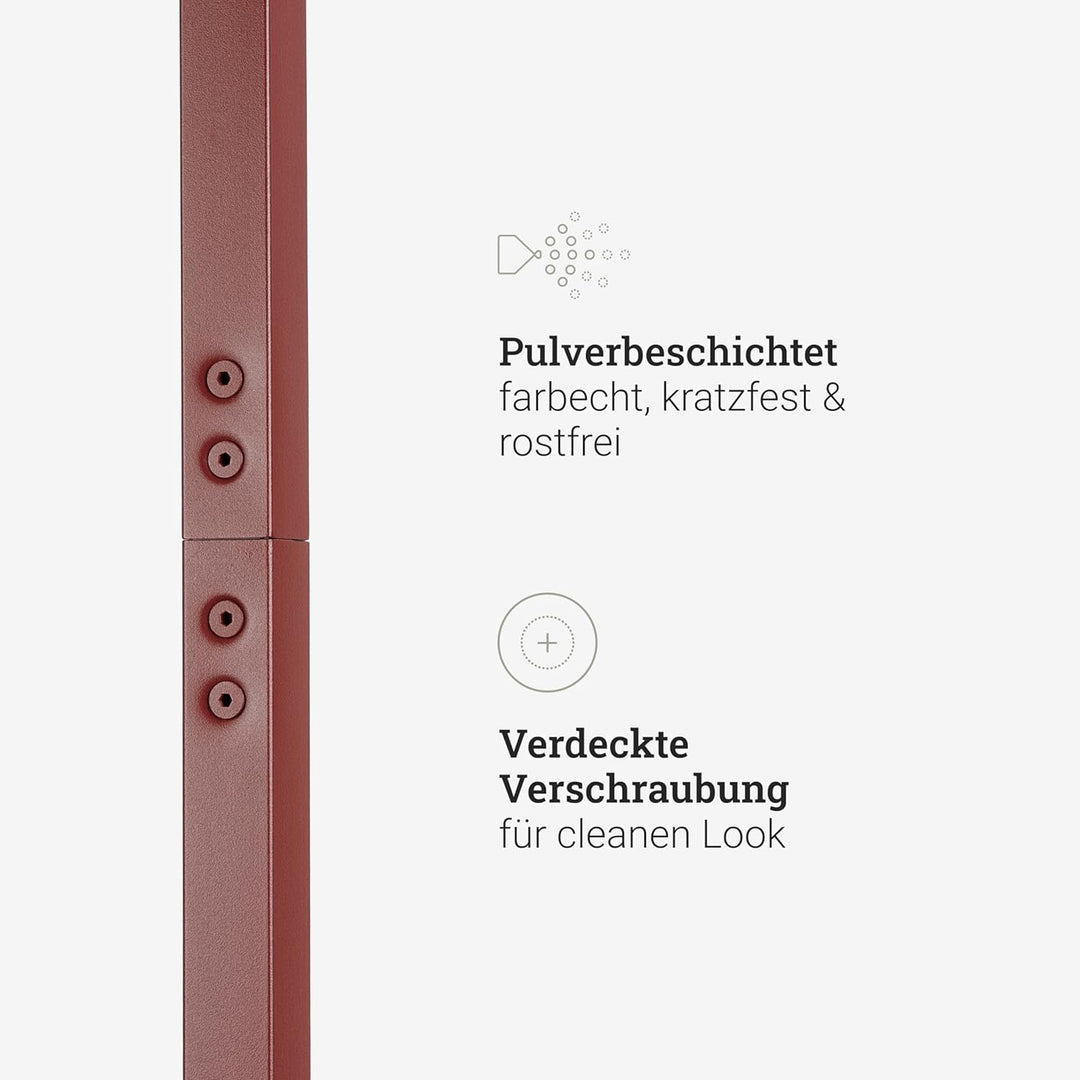 Natural Goods Berlin Kleiderständer BASIS (Dunkelrot, 50 cm) - Kleiderstange aus stabilem Metall - F