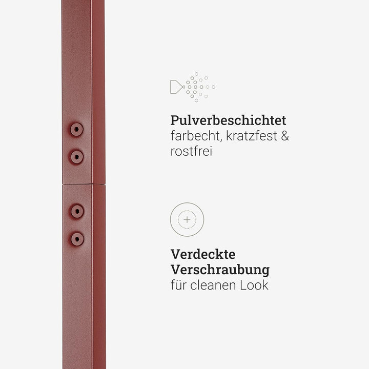 Natural Goods Berlin Kleiderständer BASIS (Dunkelrot, 50 cm) - Kleiderstange aus stabilem Metall - F