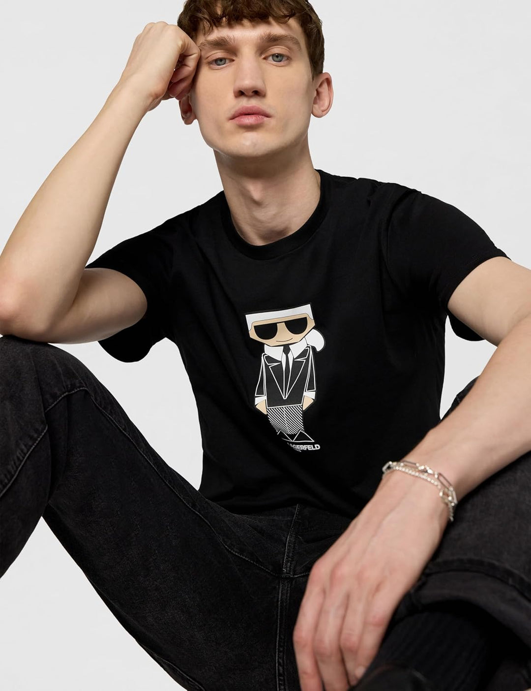 Karl Lagerfeld Paris Herren Kocktail Karl T-Shirt, Schwarz, Mittel, M Schwarz