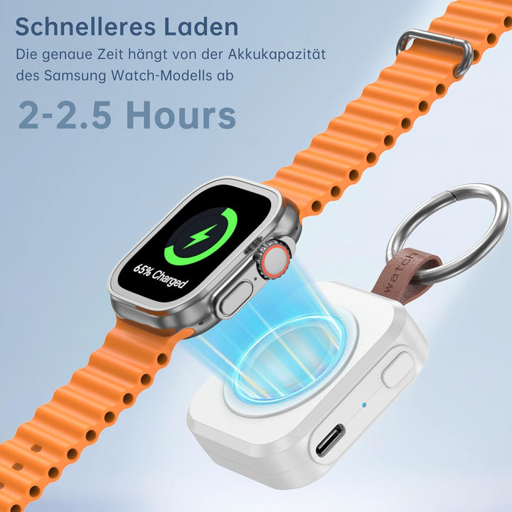 Tragbares Ladegerät für Apple Watch, iWatch-Ladegerät mit Schlüsselanhänger, 1200 mAh Magnetisches i