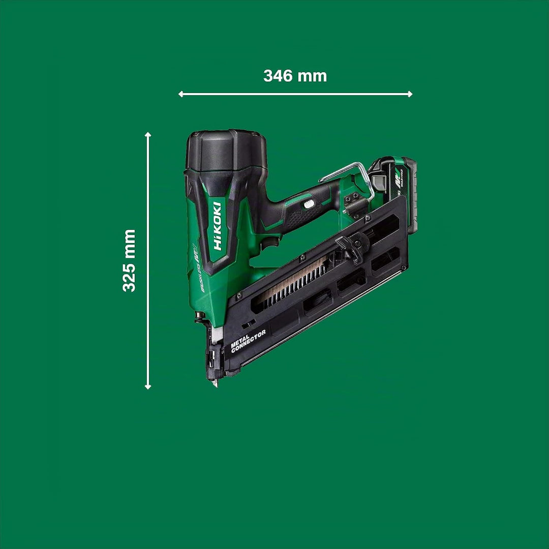 HiKOKI Akku-Ankernagler 34° - 36 V, 38-64 mm Nägel, 2 Nägel/Sek. - Brushless Motor, werkzeuglose Tie