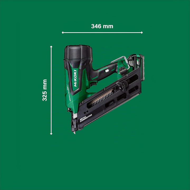 HiKOKI Akku-Ankernagler 34° - 36 V, 38-64 mm Nägel, 2 Nägel/Sek. - Brushless Motor, werkzeuglose Tie