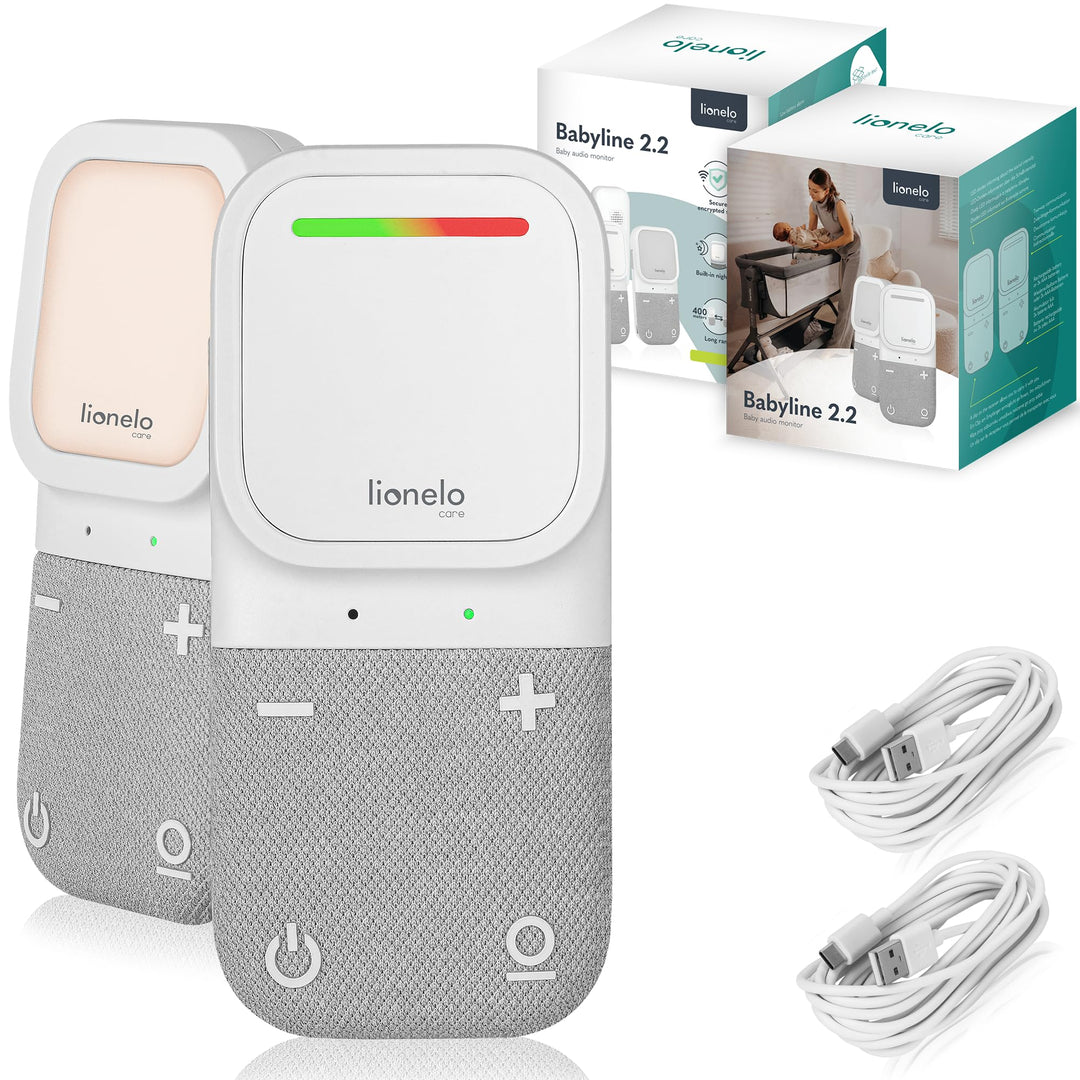 LIONELO Babyline 2.2 Elektronisches Audio Babyphone mit Nachtlicht, Reichweite bis zu 400 m, Zwei-We