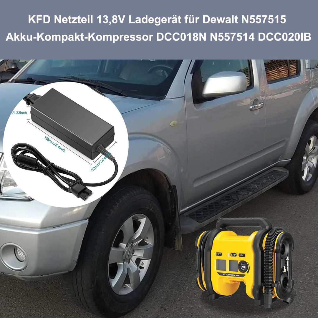KFD Netzteil 13,8V Power Supply Ladegerät für Dewalt N557515 Akku-Kompakt-Kompressor DCC018N DCC018N