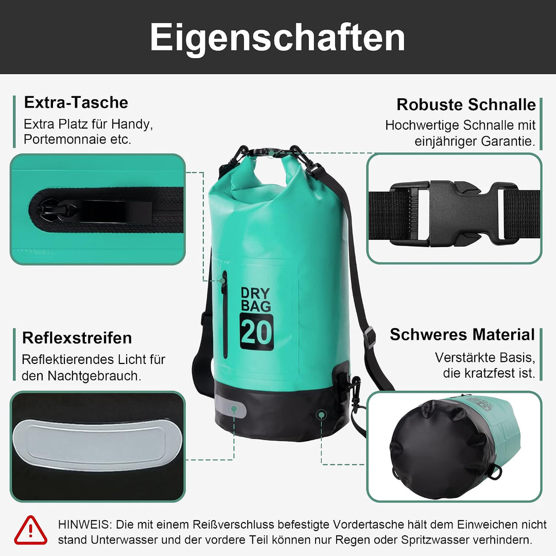 Blackace arteesol Dry Bag wasserdichte Tasche 5L/10L/20L/30L Wasserfester Beutel Packsack mit Langen