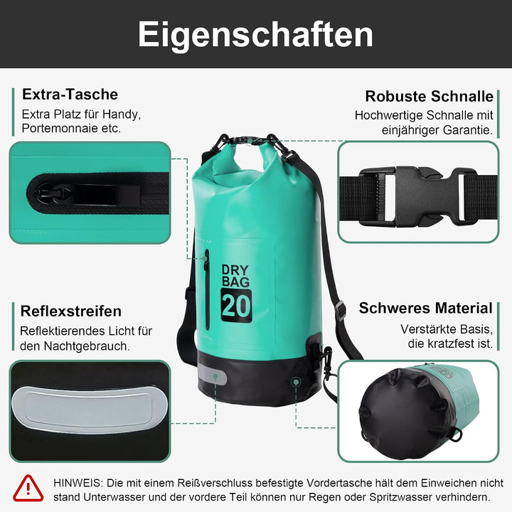 Blackace arteesol Dry Bag wasserdichte Tasche 5L/10L/20L/30L Wasserfester Beutel Packsack mit Langen