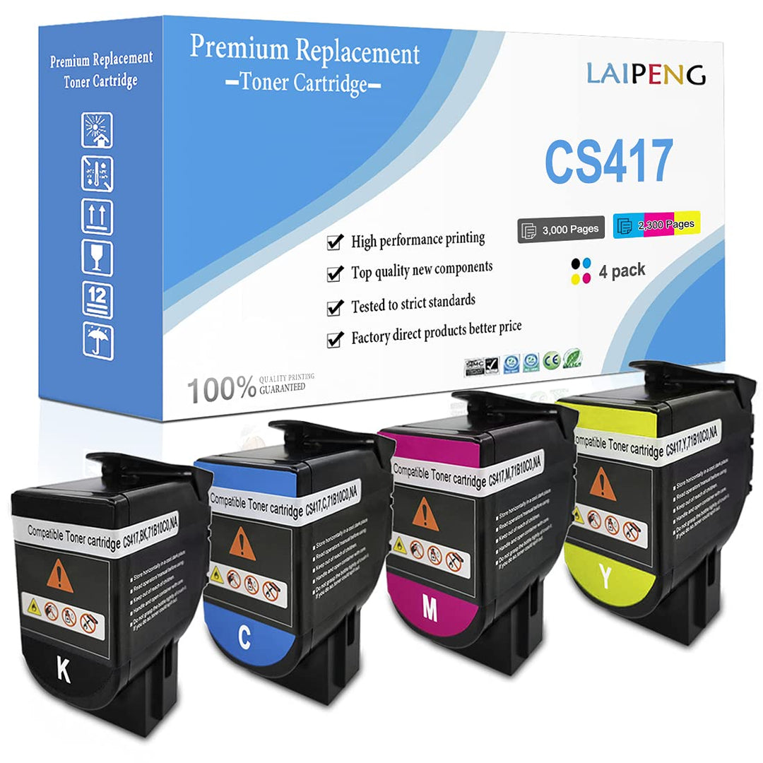4-Farben-kompatible Tonerkartuschen CS317 CX317 CS417 CX417 CS517 CX517 Standard Kapazität 3000 Seit