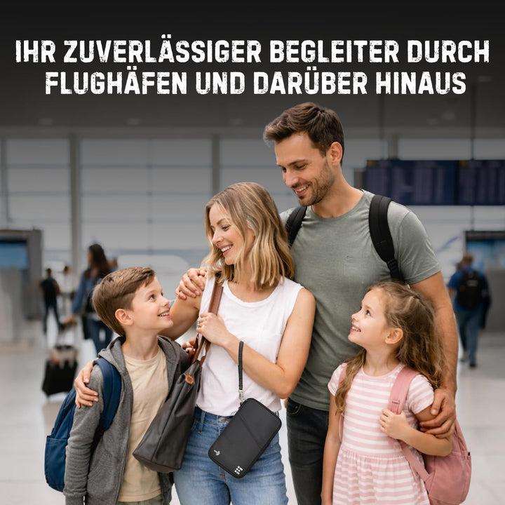 Reisebrieftasche &amp; Familienpasshalter mit RFID-Blockierung, Dokumenten-Organizer, shadow, Einheitsgr