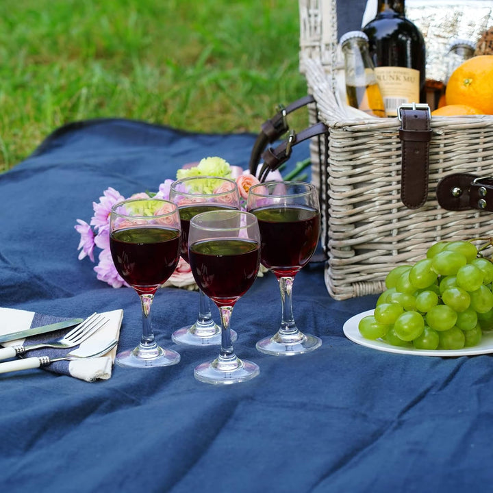 Picknickkorb-Sets für 4 Personen mit Isolierschicht, wasserdichte Picknickdecke, Geschirr für Famili