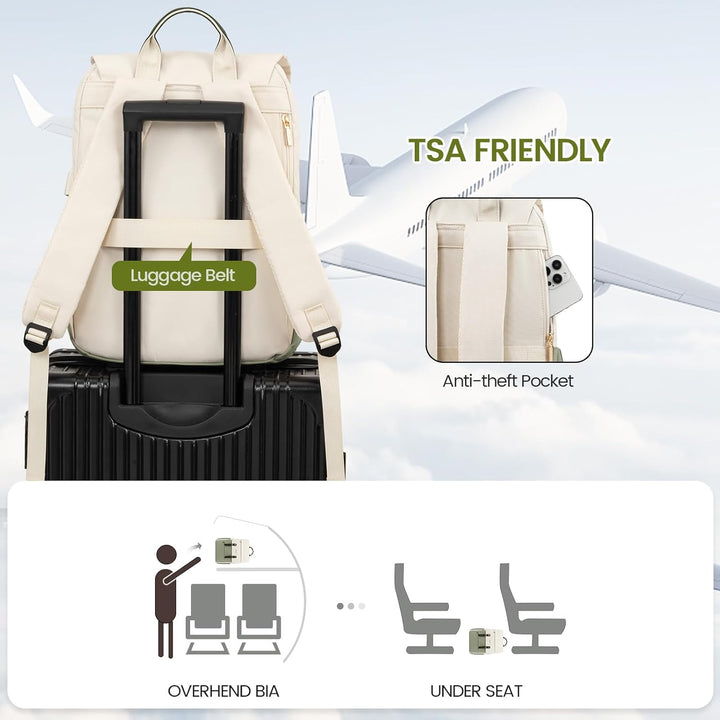 LOVEVOOK Rucksack Damen Grün, Laptop Schulrucksack Wasserdicht, Daypacks Arbeitstasche, Schultasche