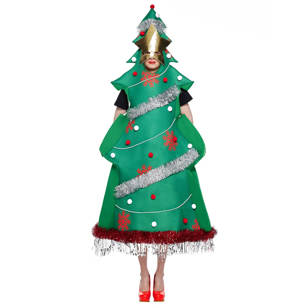 EraSpooky Weihnachtsbaum Kostüm für Erwachsene Unisex Weihnachtsfeier Kostüm