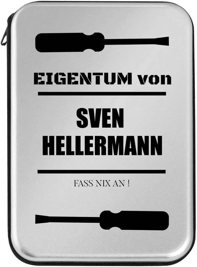 Maverton Werkzeug-Set mit Aufdruck - Werkzeugkoffer Toolbox Werkzeugkasten - personalisiert - Grösse