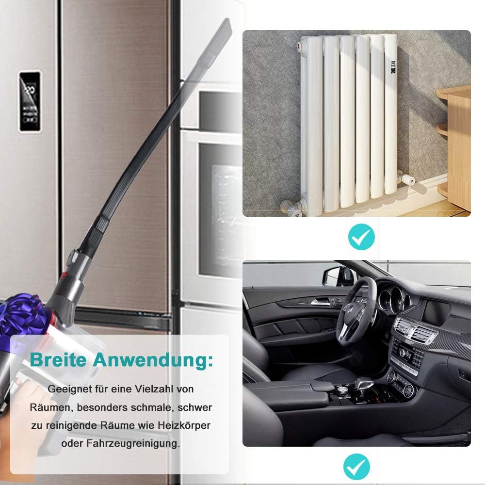 KEEPOW Flexible Fugendüse Zubehör für Dyson V15 V11 V10 V8 V7 V6 Staubsauger Düsen Ersatzteil Flachd